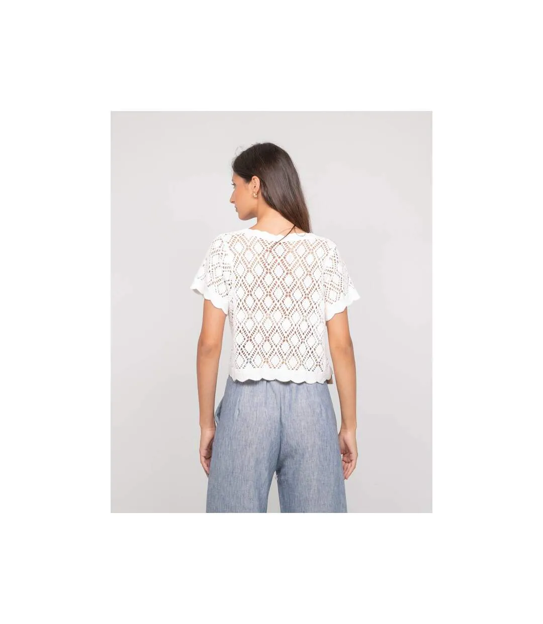 Gilet manches courtes crocket KACHOU - Dona X Lisa-2