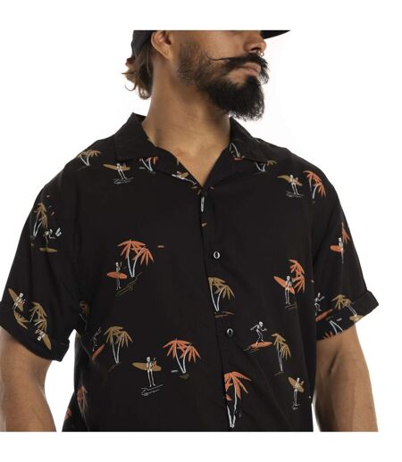 Chemise homme manches courtes en viscose imprimée Waves Vondutch