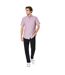 Mens wide stripe oxford short-sleeved shirt pink Maine