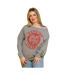 Womens/ladies Bayside Tigers Logo Off Shoulder Sweatshirt Grey Marl Saved By The Bell-1