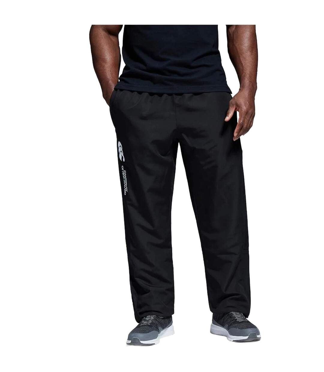 Mens Stadium Open Hem Tracksuit Bottoms Black Canterbury-1
