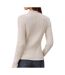 Pull beige femme calvin klein jeans woven label-2