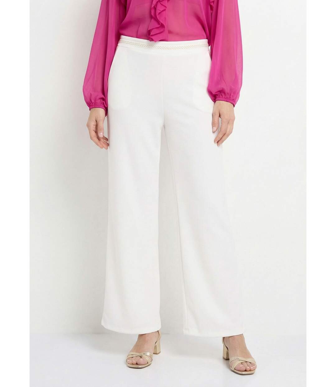 Pantalon maille avec galon à la taille-1