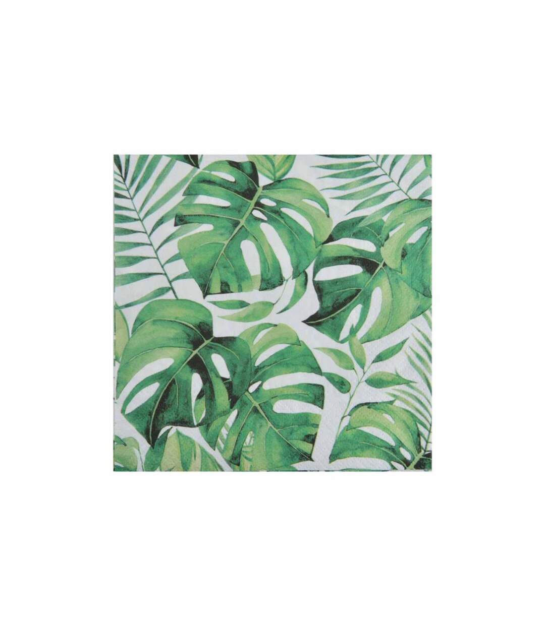 Lot de 20 Serviettes en Papier Monstera 33x33cm Vert-1