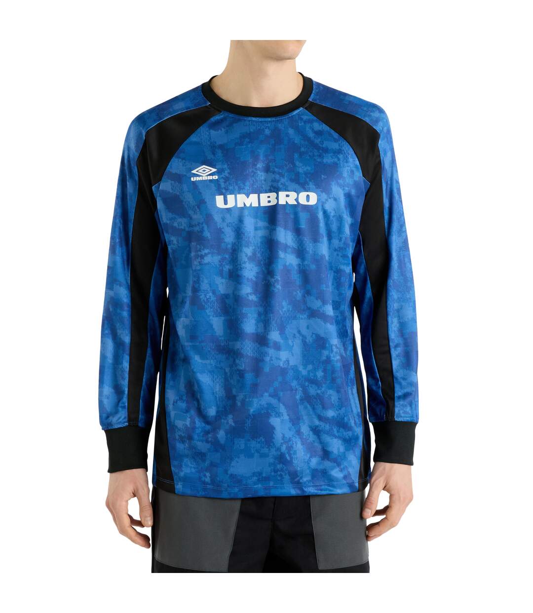 Mens Printed Long-sleeved Jersey Classic Blue Black Umbro-3