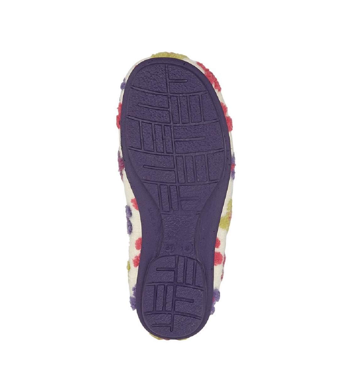 Womens/ladies Gracie Floral Memory Foam Slippers Grey Multicoloured Sleepers-2