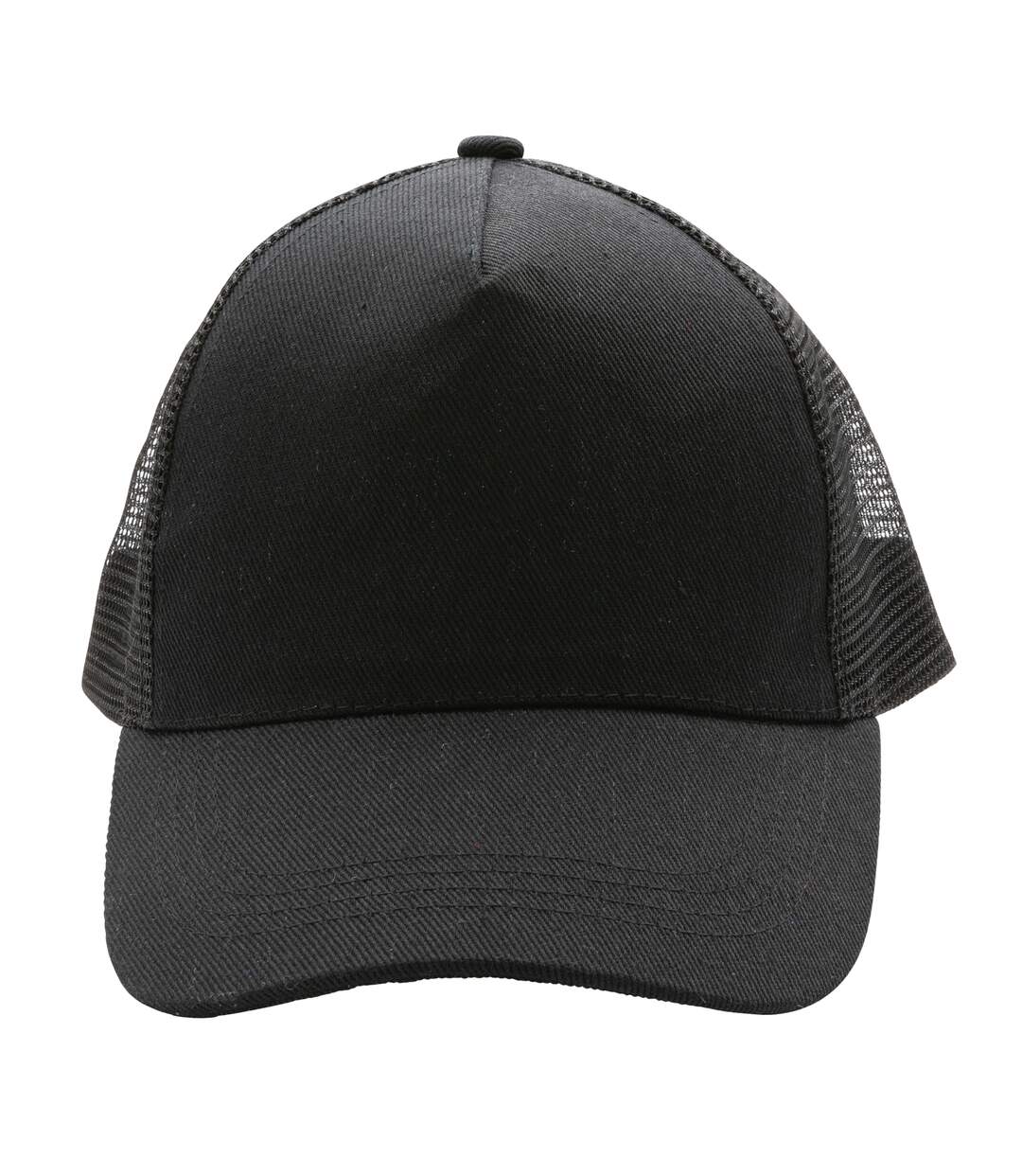 Brushed Cotton 5 Panel Trucker Cap Black XD Collection-1