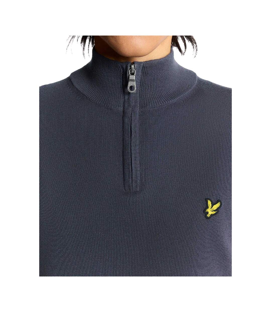 Mens Cotton Merino Quarter Zip Jumper Graystone Lyle & Scott-4