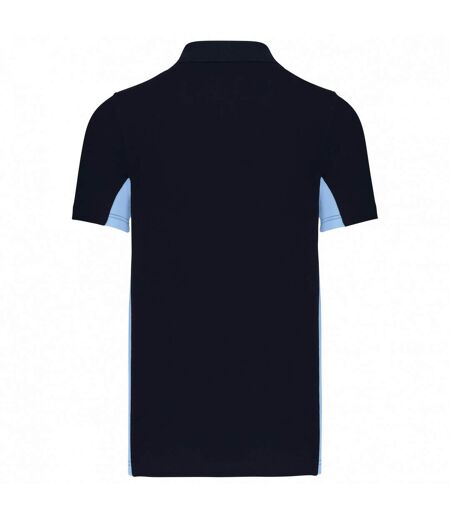 Kariban Mens Flag Polycotton Pique Polo Shirt (Navy/Sky Blue) - UTPC6433