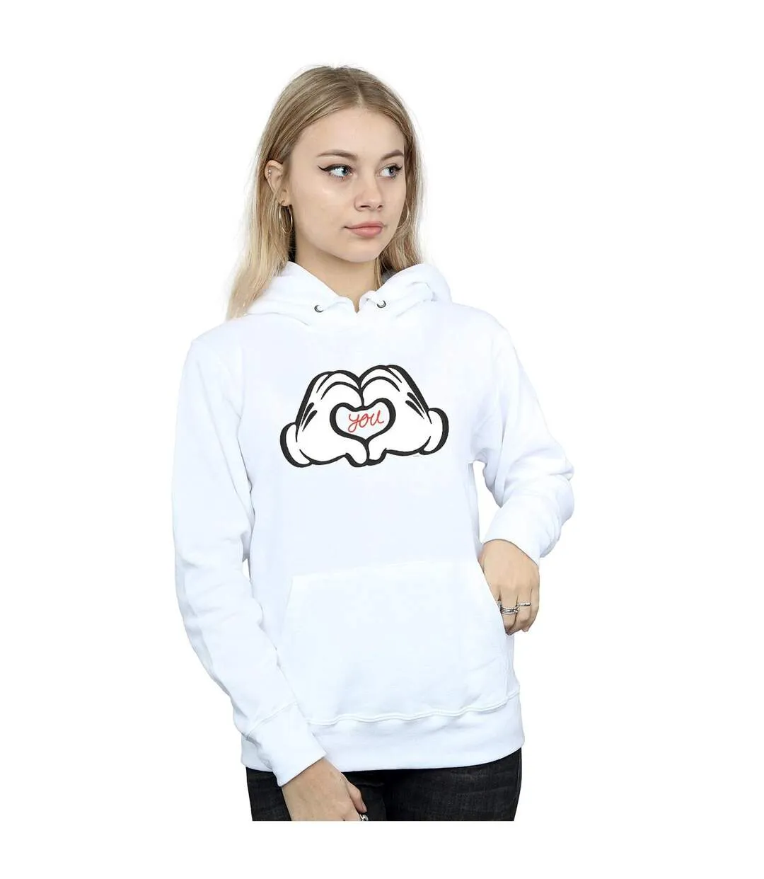 Disney Sweat à capuche Femme/Madame Mickey Mouse Loves You (Blanc) - UTBI10921-2