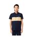 Mens Pique Stretch Regular Polo Shirt Navy Cream Lacoste-1