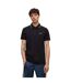 Mens Logo Ribbed Polo Shirt Black Hugo-1