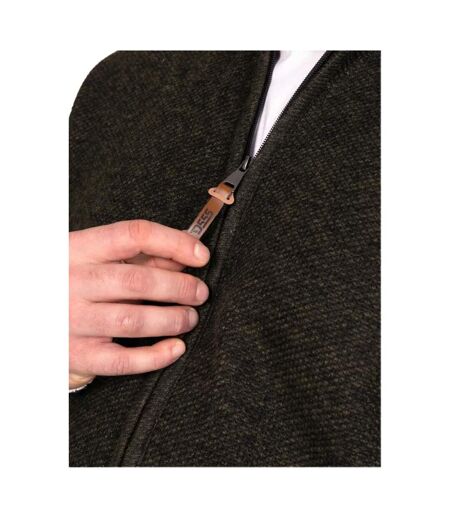 D555 Veste Unie Col Montant Cesar Homme Marron Kaki Noir Chiné Duke