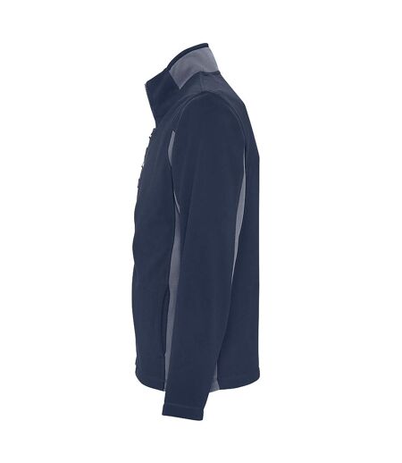 SOLS Mens Nordic Full Zip Contrast Fleece Jacket (Navy/Medium Grey)