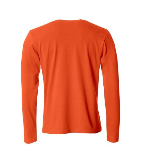 Mens Melange Long-sleeved T-shirt Blood Orange Clique