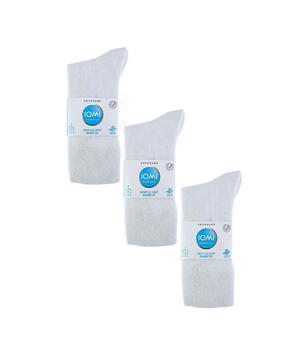 IOMI - 6 Paires Homme Chaussettes Diabétiques Sans Elastique Bambou-2