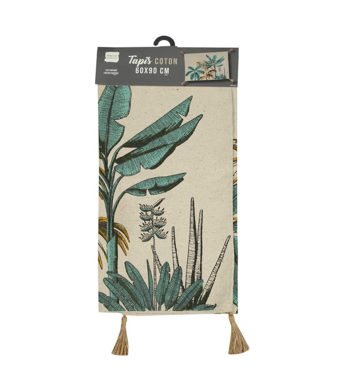 Tapis Déco à Pompons Balinesia 60x90cm Naturel-4