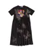 Womens/ladies Gizmo Star Tie Dye Midi Smock Dress Charcoal Gremlins-2