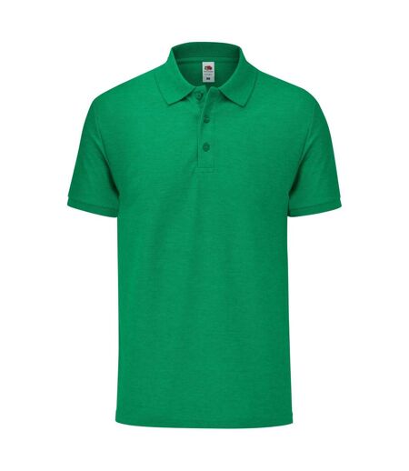 Polo Manches Courtes Homme Vert Chiné Fruit Of The Loom