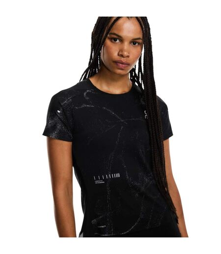 Womens/ladies Performance T-shirt Eclipse Grey On Running