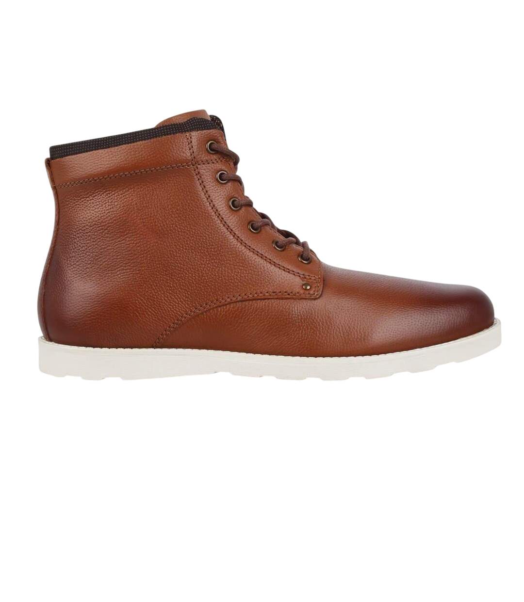 Mens Shira Leather Flat Boots Tan Firetrap-1