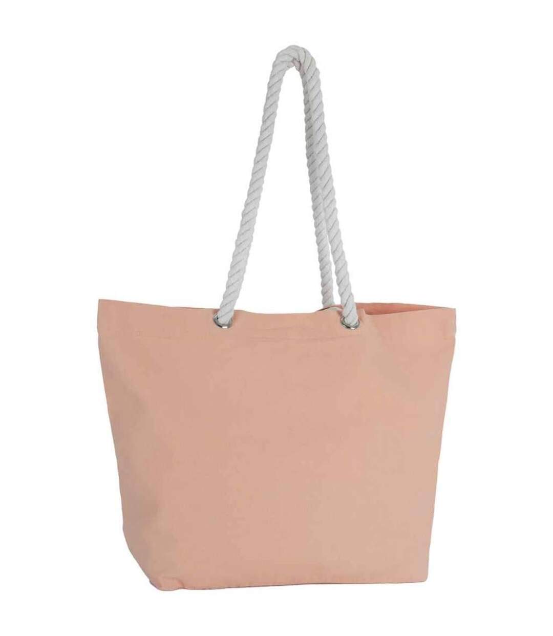 Washed cotton tote bag one size light peach Kimood-1