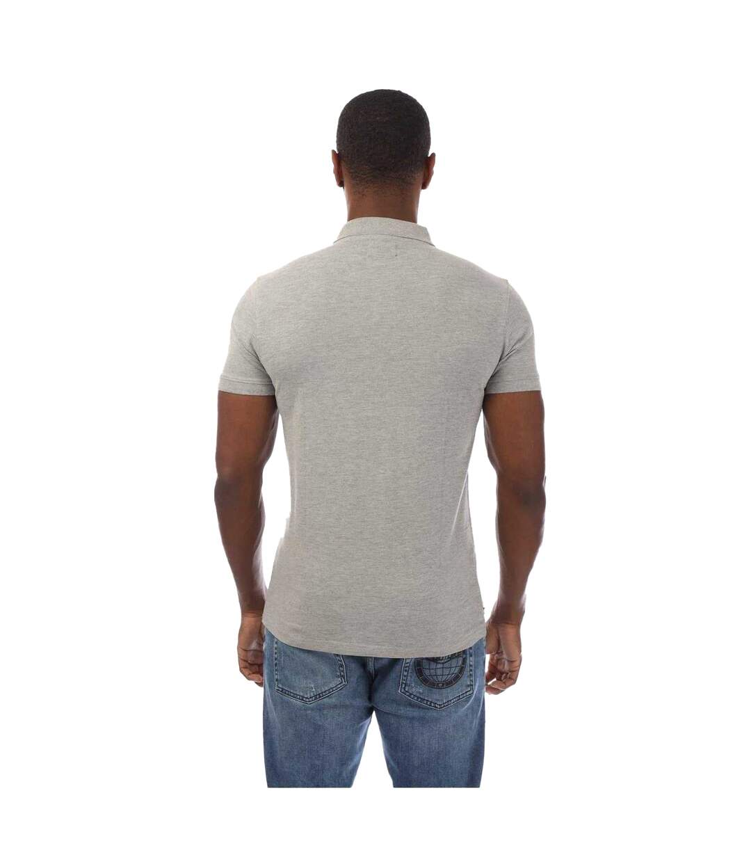 Polo Manches Courtes Homme Gris Clair Chiné Aquascutum-2
