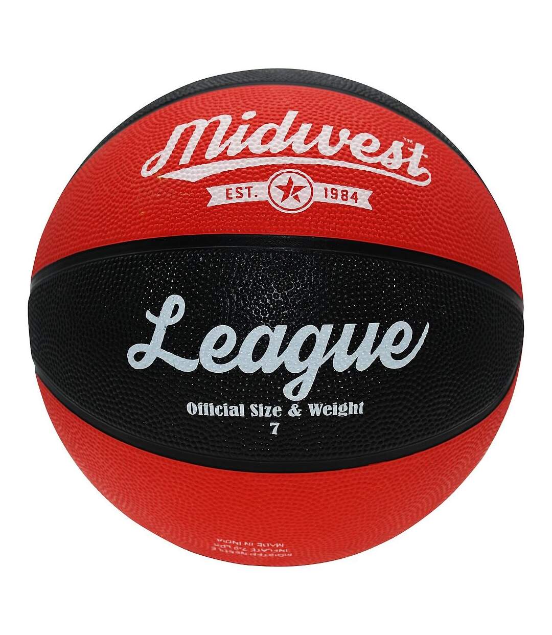 Ballon de basket league taille 6 noir / rouge Midwest