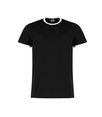 Kustom Kit Mens Fashion Fit Ringer T-Shirt (Black/White)