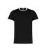 Kustom Kit Mens Fashion Fit Ringer T-Shirt (Black/White)