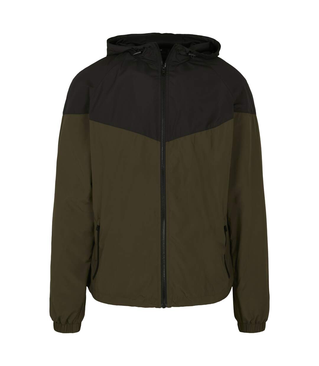 Veste Coupe-vent Adulte Olive Foncée Noir Build Your Brand-1