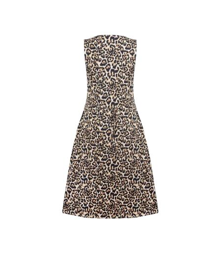 Robe Mi-longue Sans Manches Femme Beige Noir SoulCal
