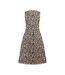 Robe Mi-longue Sans Manches Femme Beige Noir SoulCal-2