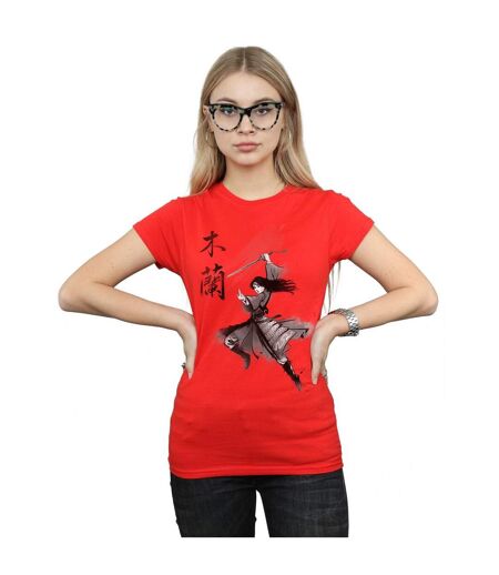 Disney Womens/Ladies Mulan Movie Sword Jump Cotton T-Shirt (Rouge) - UTBI48186