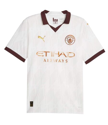 Mens Manchester City Fc Replica Football Shirt White Brown Puma