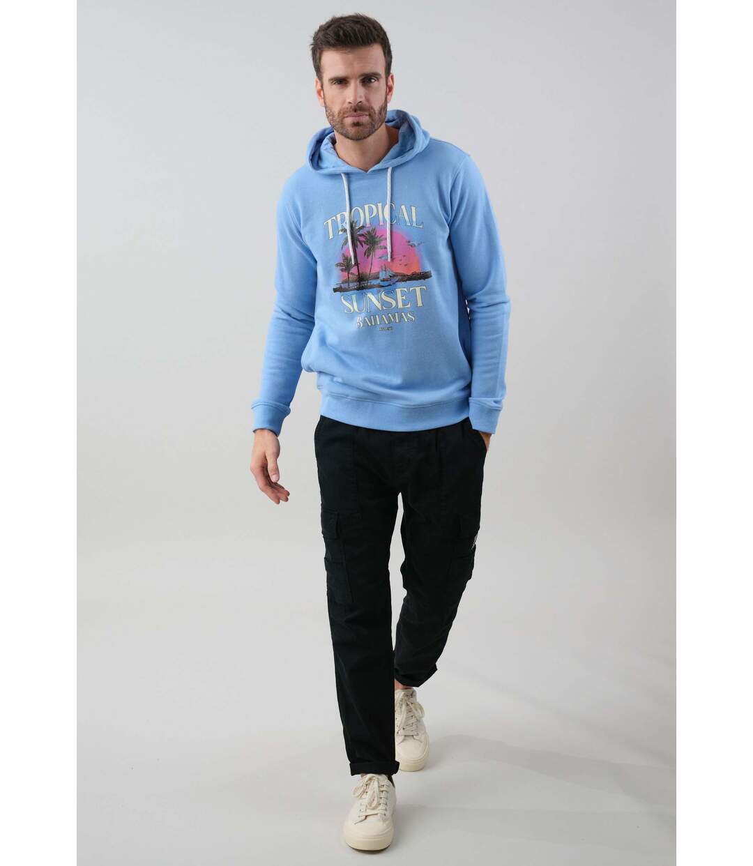 Sweat homme en coton à capuche TROPICAL