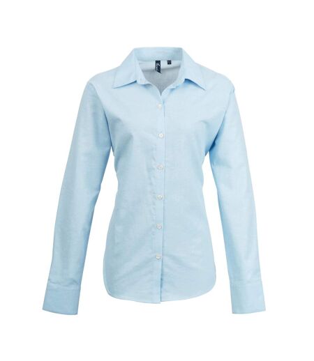 Premier Womens/Ladies Signature Oxford Long Sleeve Work Shirt (Light Blue) - UTRW2820
