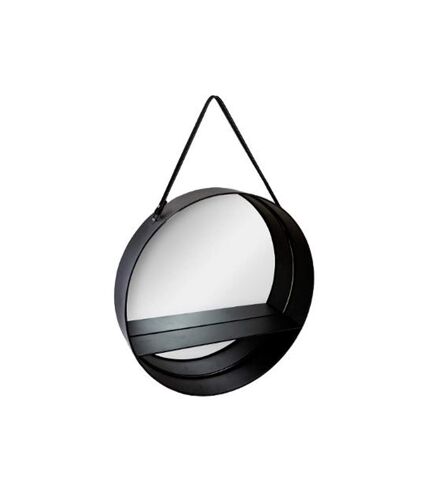 Miroir Étagère en Métal Belt 55cm Noir