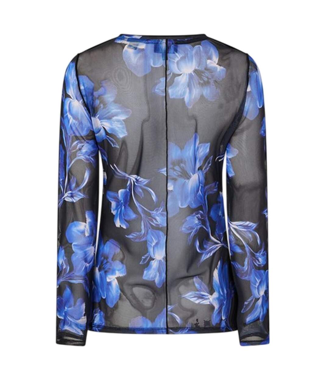 Womens/ladies Floral Sheer T-shirt Blue Ted Baker-3
