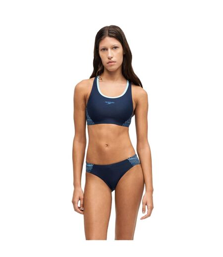 Womens/ladies Placement Racerback Two-piece Swimsuit Navy Speedo