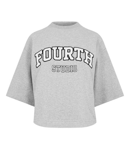 Womens/ladies Studio Oversized T-shirt Grey 4th & Reckless