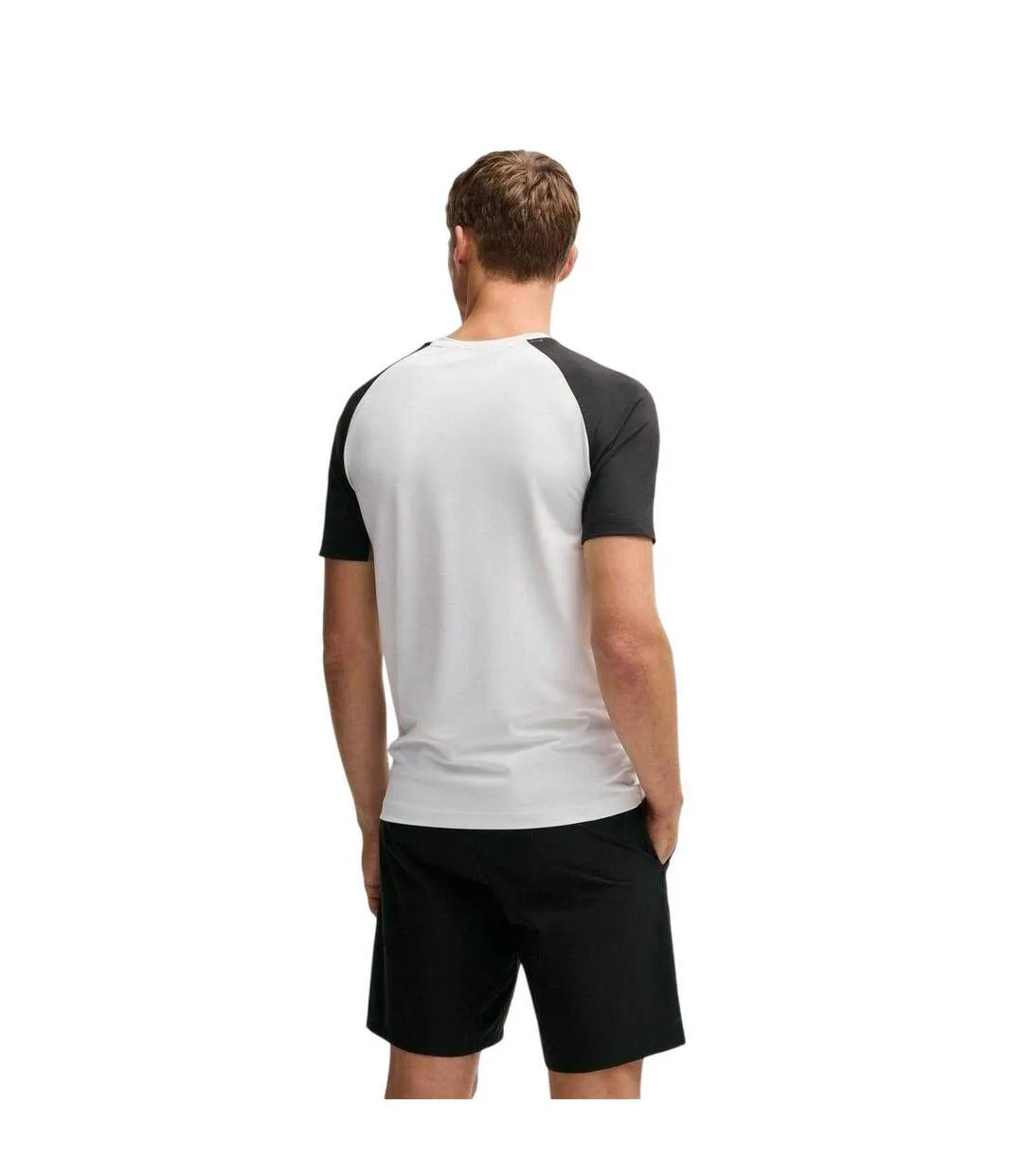 T-shirt Manches Raglan Motif/style Blocs De Couleurs Homme Blanc Boss-3