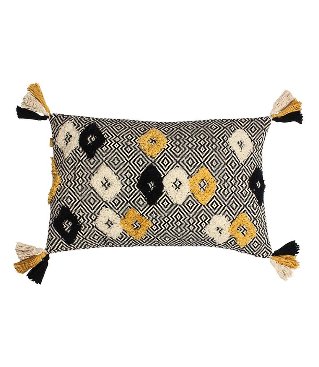 Benji tufted cushion cover 30cm x 50cm black/ocher Furn