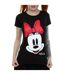 Disney Femme/Ladies Minnie Mouse Distressed Face Cotton T-Shirt (Noir) - UTBI30967-3