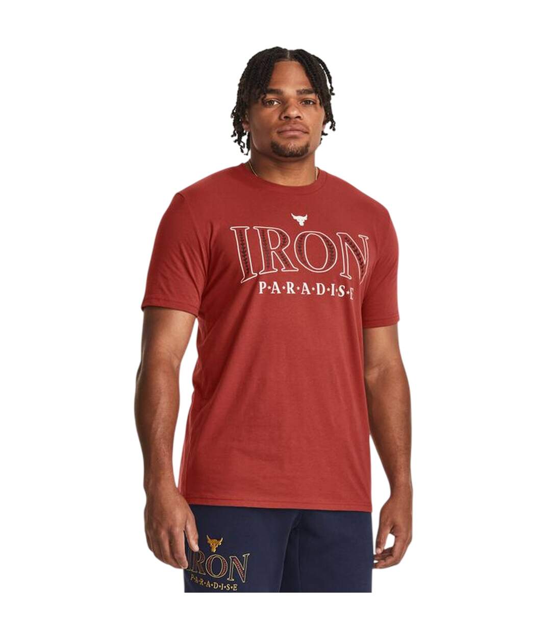 Mens Project Rock Graphic Print T-shirt Red Under Armour-4