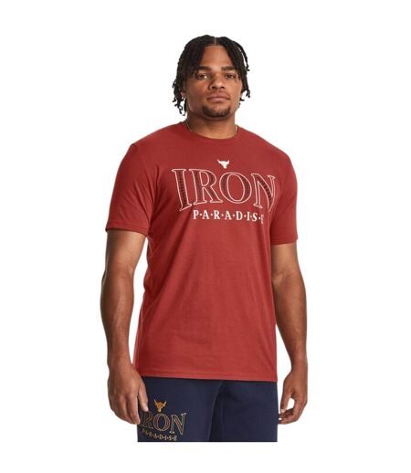 Mens Project Rock Graphic Print T-shirt Red Under Armour