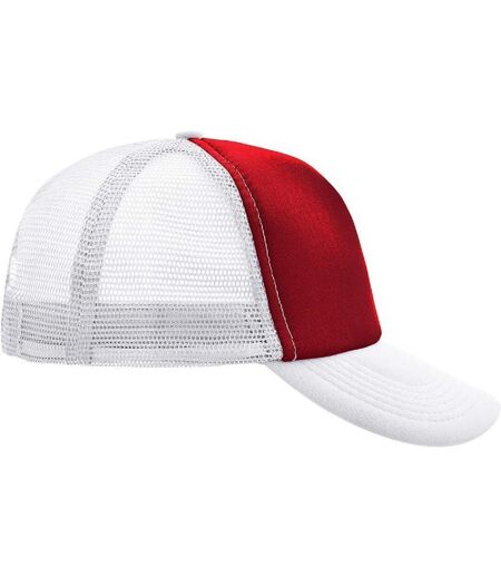 Casquette trucker avec filet style rétro - MB070 - rouge et blanc