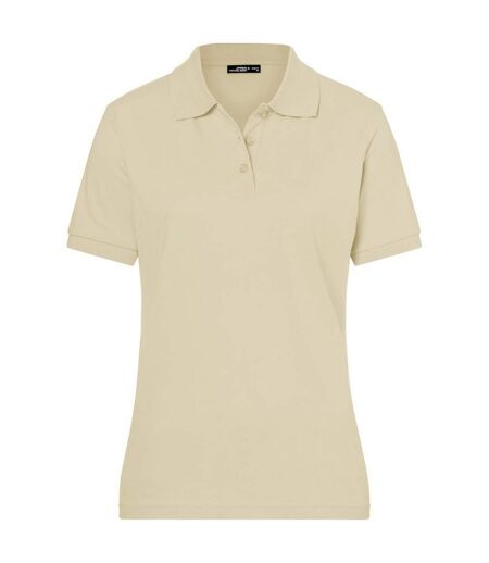 Polo Classic Femme Beige Gris James And Nicholson