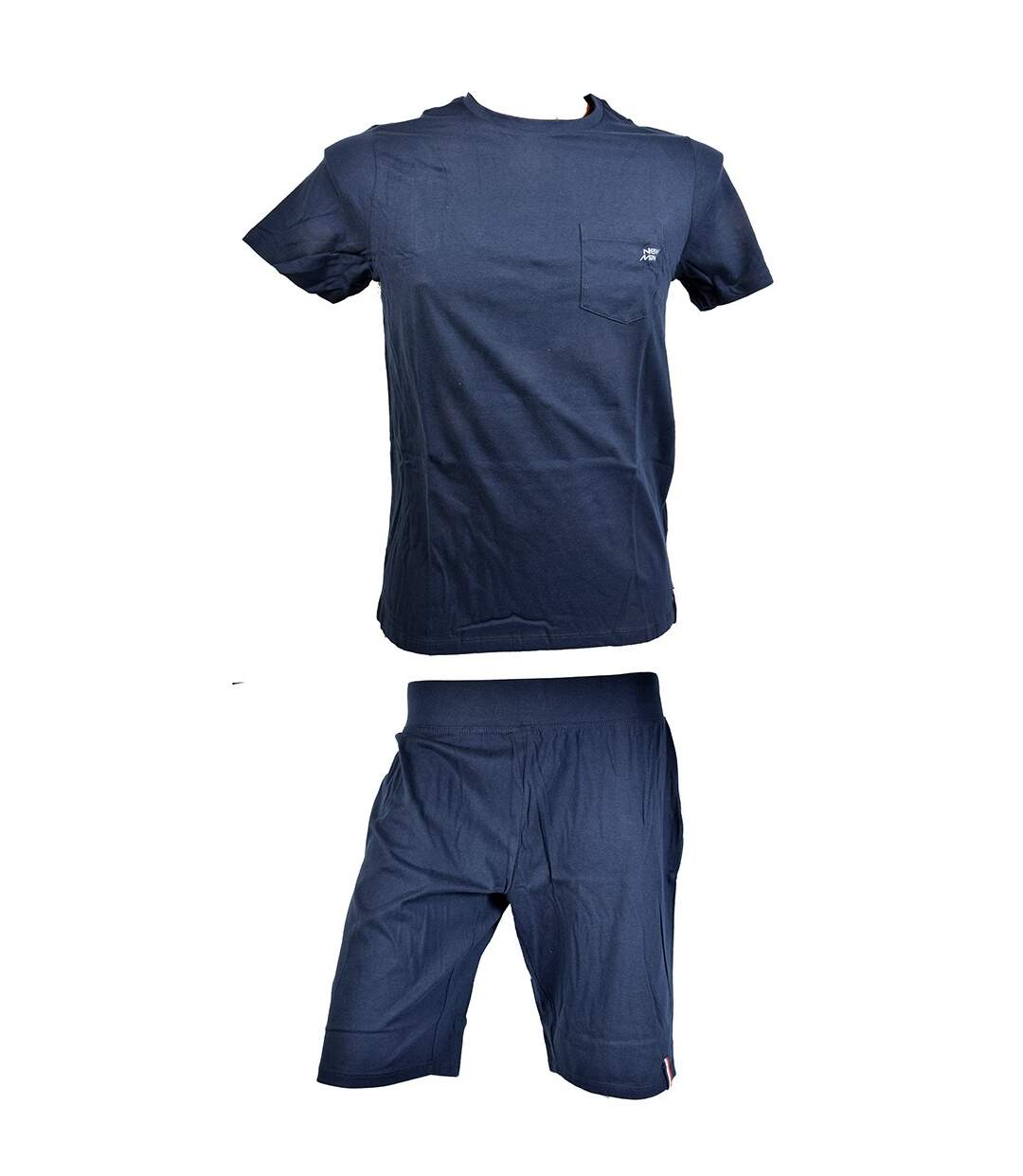 Pyjama Homme NEW MAN en Coton -Chaleur, Douceur et confort- Pyjacourt NEWMAN 3616 Col Rond Marine-1