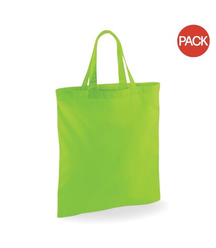 Westford Mill Short Handle Bag For Life (Pack of 2) (Lime Green) (One Size) - UTRW6990